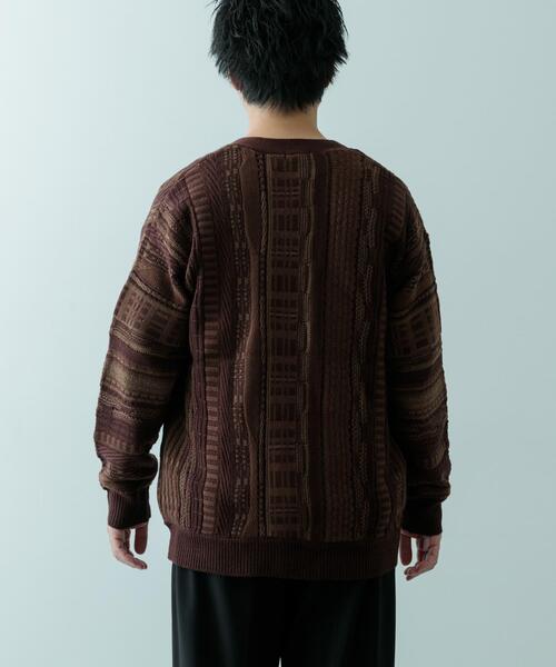 ITEMS URBANRESEARCH（アイテムズ アーバンリサーチ）の「マルチジャカード ニットカーディガン（カーディガン/ボレロ・メンズ・ブラウン/ブラック・MEDIUM/LARGE）」の15枚目の写真