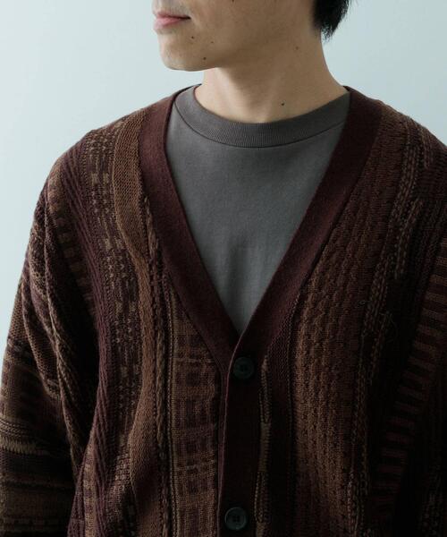 ITEMS URBANRESEARCH（アイテムズ アーバンリサーチ）の「マルチジャカード ニットカーディガン（カーディガン/ボレロ・メンズ・ブラウン/ブラック・MEDIUM/LARGE）」の16枚目の写真