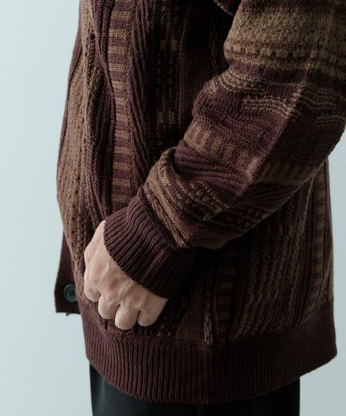 ITEMS URBANRESEARCH（アイテムズ アーバンリサーチ）の「マルチジャカード ニットカーディガン（カーディガン/ボレロ・メンズ・ブラウン/ブラック・MEDIUM/LARGE）」の18枚目の写真