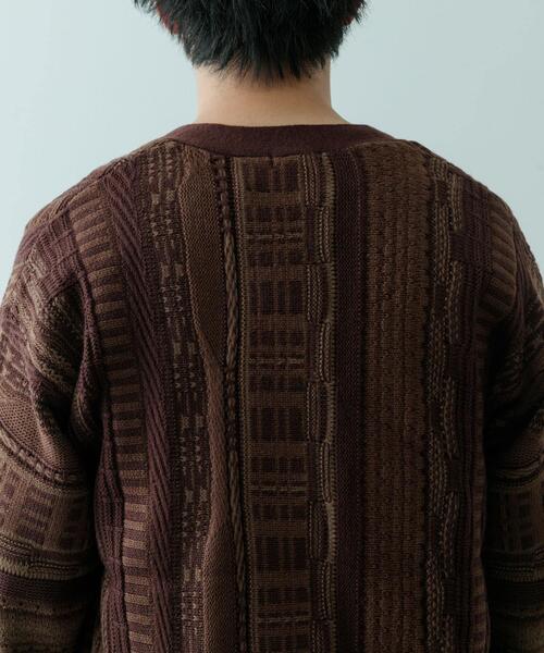 ITEMS URBANRESEARCH（アイテムズ アーバンリサーチ）の「マルチジャカード ニットカーディガン（カーディガン/ボレロ・メンズ・ブラウン/ブラック・MEDIUM/LARGE）」の19枚目の写真