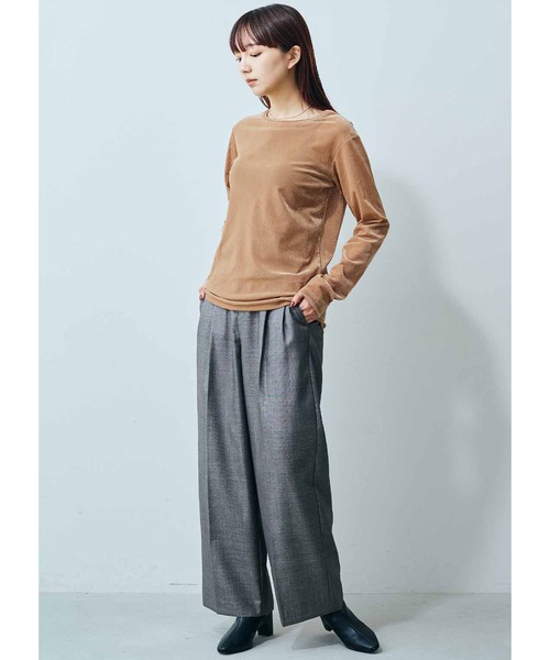 MEDE19F(メデジュウキュウ)の「MEDE19F シアーベロアトップス(Tシャツ/カットソー・レディース・クリーム/キャメル/ブラック・XX-LARGE/MEDIUM/LARGE/X-LARGE)」の4枚目の写真