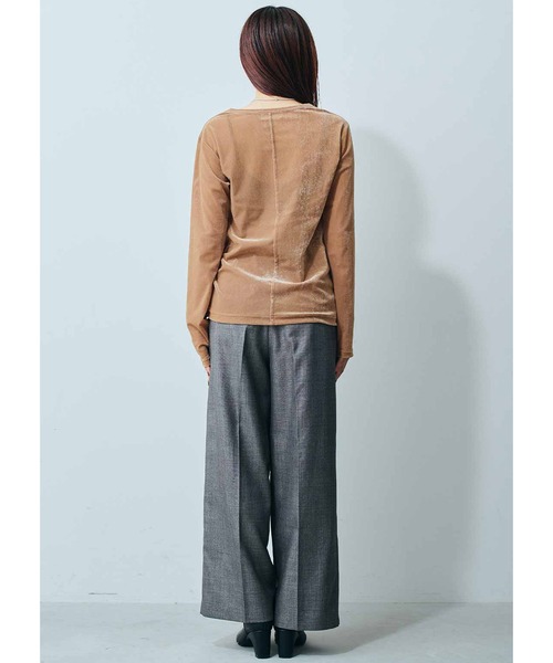 MEDE19F(メデジュウキュウ)の「MEDE19F シアーベロアトップス(Tシャツ/カットソー・レディース・クリーム/キャメル/ブラック・XX-LARGE/MEDIUM/LARGE/X-LARGE)」の6枚目の写真