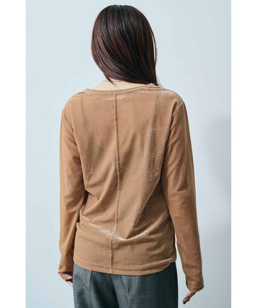 MEDE19F(メデジュウキュウ)の「MEDE19F シアーベロアトップス(Tシャツ/カットソー・レディース・クリーム/キャメル/ブラック・XX-LARGE/MEDIUM/LARGE/X-LARGE)」の8枚目の写真