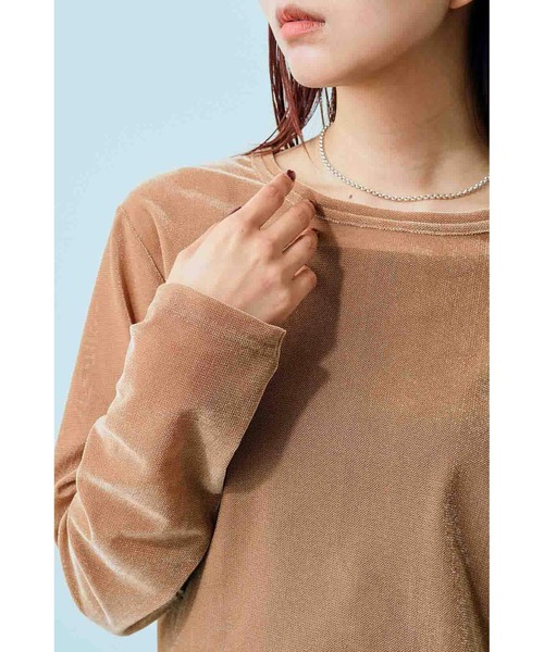 MEDE19F(メデジュウキュウ)の「MEDE19F シアーベロアトップス(Tシャツ/カットソー・レディース・クリーム/キャメル/ブラック・XX-LARGE/MEDIUM/LARGE/X-LARGE)」の7枚目の写真