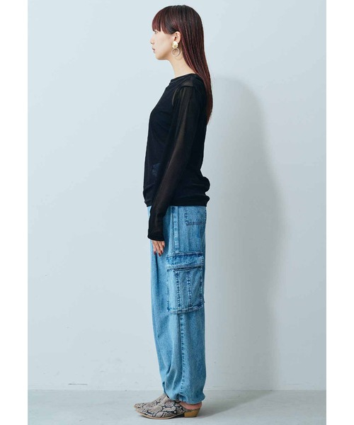 MEDE19F(メデジュウキュウ)の「MEDE19F シアーベロアトップス(Tシャツ/カットソー・レディース・クリーム/キャメル/ブラック・XX-LARGE/MEDIUM/LARGE/X-LARGE)」の10枚目の写真