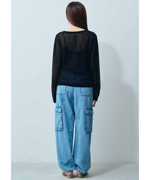 MEDE19F(メデジュウキュウ)の「MEDE19F シアーベロアトップス(Tシャツ/カットソー・レディース・クリーム/キャメル/ブラック・XX-LARGE/MEDIUM/LARGE/X-LARGE)」の11枚目の写真
