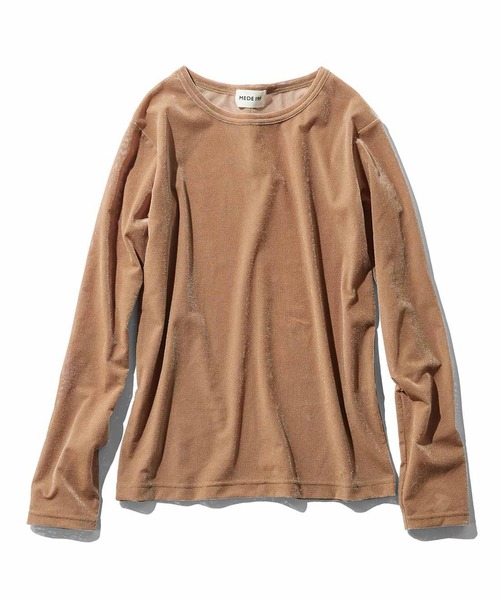MEDE19F(メデジュウキュウ)の「MEDE19F シアーベロアトップス(Tシャツ/カットソー・レディース・クリーム/キャメル/ブラック・XX-LARGE/MEDIUM/LARGE/X-LARGE)」の13枚目の写真
