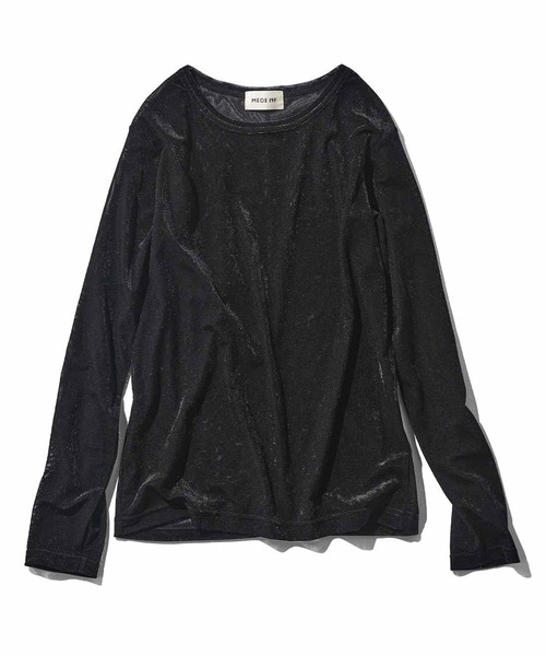 MEDE19F(メデジュウキュウ)の「MEDE19F シアーベロアトップス(Tシャツ/カットソー・レディース・クリーム/キャメル/ブラック・XX-LARGE/MEDIUM/LARGE/X-LARGE)」の14枚目の写真