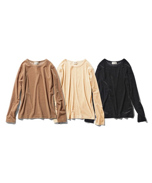 MEDE19F(メデジュウキュウ)の「MEDE19F シアーベロアトップス(Tシャツ/カットソー・レディース・クリーム/キャメル/ブラック・XX-LARGE/MEDIUM/LARGE/X-LARGE)」の15枚目の写真
