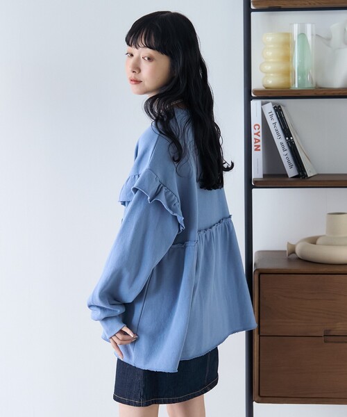 くっきー　古着　スゥェット　リメイク　フリル　短丈 Lee frill remake sweat 〈レトロ古着 フリルリメイクスウェット