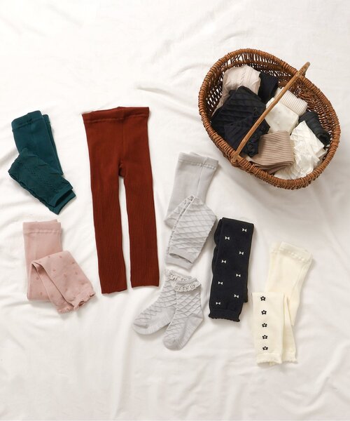 apres les cours（アプレレクール）の「ダイヤケーブル柄レギンス（レギンス/スパッツ・キッズ・チャコール/ダークグリーン/アイボリー・90/100/110/120/140）」の6枚目の写真