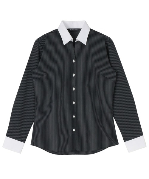 TOKYO SHIRTS(トウキョウシャツ)の「形態安定ノーアイロン クレリックスキッパー 長袖ビジネスワイシャツ(ビジネスシャツ・レディース・ダークグリーン・S/M/L/LL/XL)」の1枚目の写真