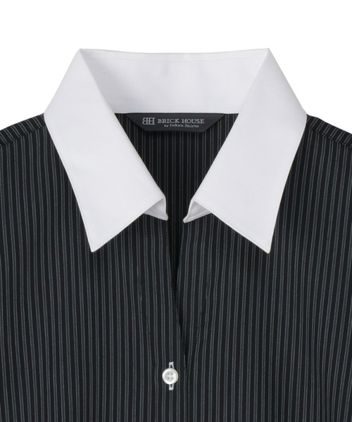TOKYO SHIRTS(トウキョウシャツ)の「形態安定ノーアイロン クレリックスキッパー 長袖ビジネスワイシャツ(ビジネスシャツ・レディース・ダークグリーン・S/M/L/LL/XL)」の3枚目の写真