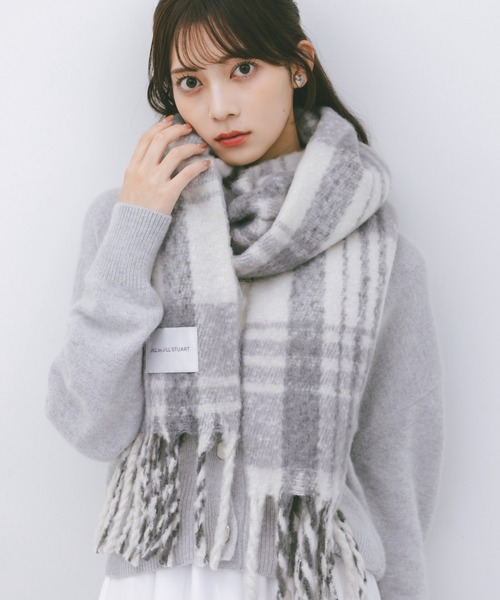 JILL by JILL STUART（ジルバイジルスチュアート）の「◇チェックループヤーン（ストール/ショール・レディース・グレー/ホワイト系その他・FREE）」の2枚目の写真
