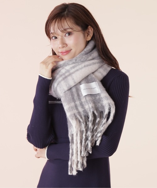 JILL by JILL STUART（ジルバイジルスチュアート）の「◇チェックループヤーン（ストール/ショール・レディース・グレー/ホワイト系その他・FREE）」の5枚目の写真