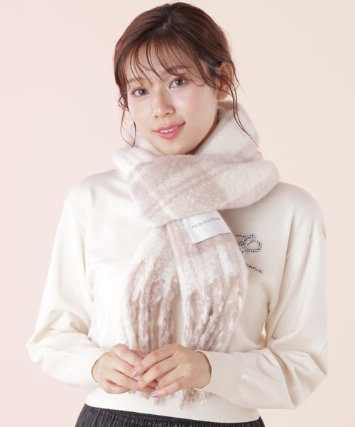 JILL by JILL STUART（ジルバイジルスチュアート）の「◇チェックループヤーン（ストール/ショール・レディース・グレー/ホワイト系その他・FREE）」の3枚目の写真