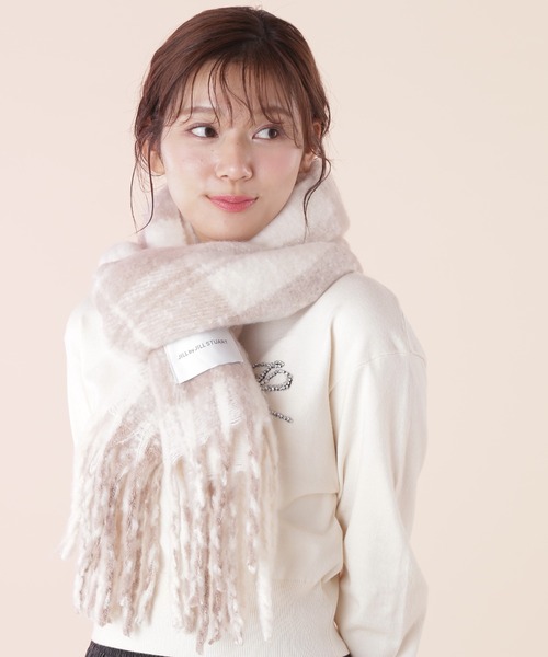 JILL by JILL STUART（ジルバイジルスチュアート）の「◇チェックループヤーン（ストール/ショール・レディース・グレー/ホワイト系その他・FREE）」の4枚目の写真