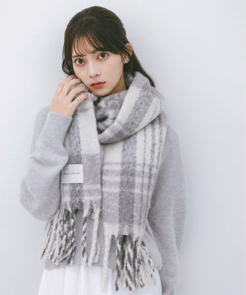 JILL by JILL STUART（ジルバイジルスチュアート）の「◇チェックループヤーン（ストール/ショール・レディース・グレー/ホワイト系その他・FREE）」の20枚目の写真