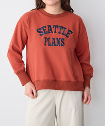 anyfee（エニフィー）の「【anyfee】ビッグシルエット裏毛ロゴ刺繍スウェットプルオーバー《大きいサイズ/プラスサイズ》（スウェット）」