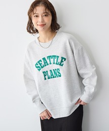【anyfee】ビッグシルエット裏毛ロゴ刺繍スウェットプルオーバー《大きいサイズ/プラスサイズ》