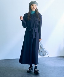 高身長 ワークシャツワンピース(トールサイズ)Essenave