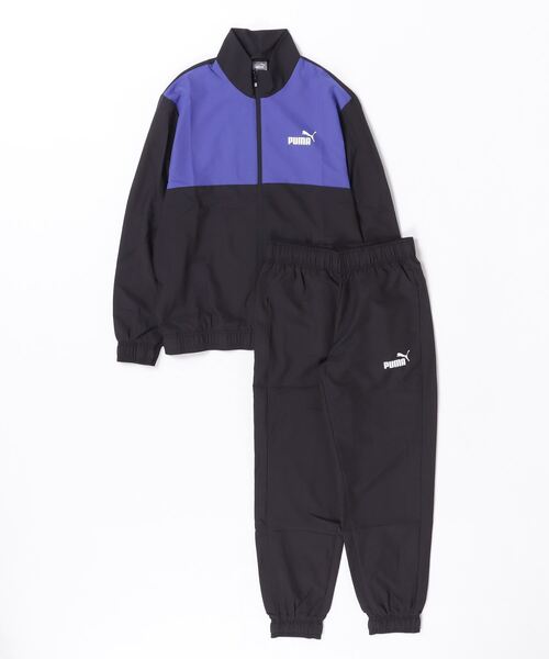 PUMA（プーマ）の「プーマ PUMA ウーブン カラーブロック スーツ（ジャージ・メンズ・ブラック×ブルー/ブラック×グレー・S/M/L/LL/3L）」の2枚目の写真