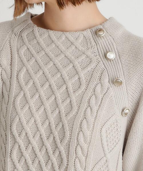 grove（グローブ）の「◆ケーブルサイドプリーツニットワンピース（ワンピース・レディース・チャコールグレー/ナチュラル/ネイビー/ボルドー・02/03/01/04/05）」の14枚目の写真