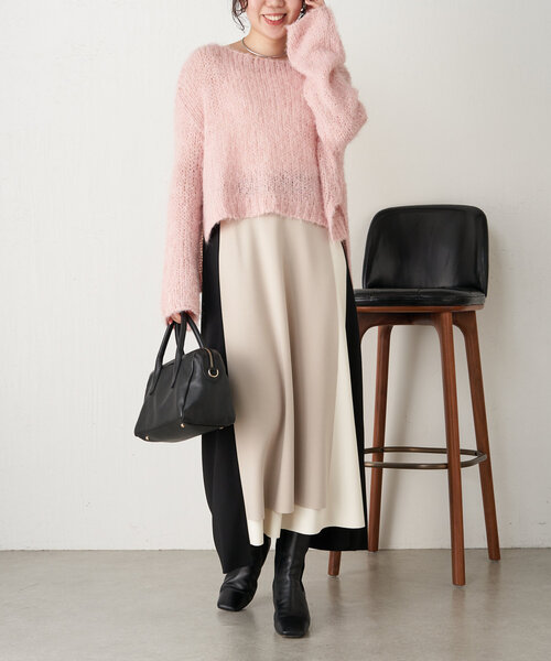 Jena espace merveilleux(ジェナ エスパスメルヴェイユ)の「ボンディングラップスカート(スカート・レディース・ベージュ/ネイビー/グリーン・FREE)」の5枚目の写真