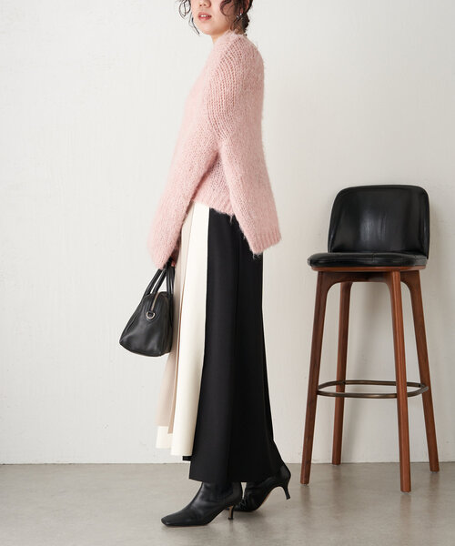 Jena espace merveilleux(ジェナ エスパスメルヴェイユ)の「ボンディングラップスカート(スカート・レディース・ベージュ/ネイビー/グリーン・FREE)」の6枚目の写真