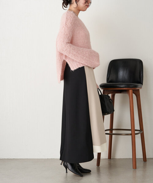 Jena espace merveilleux(ジェナ エスパスメルヴェイユ)の「ボンディングラップスカート(スカート・レディース・ベージュ/ネイビー/グリーン・FREE)」の8枚目の写真