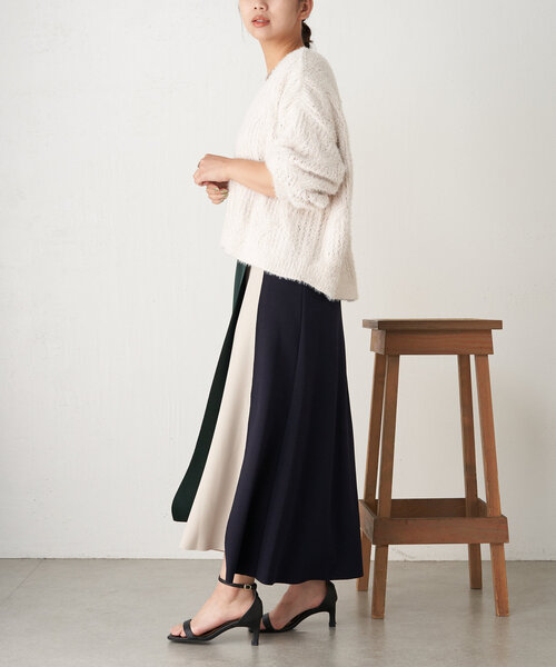 Jena espace merveilleux(ジェナ エスパスメルヴェイユ)の「ボンディングラップスカート(スカート・レディース・ベージュ/ネイビー/グリーン・FREE)」の14枚目の写真