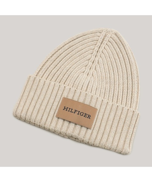 TOMMY HILFIGER(トミーヒルフィガー)の「モノタイプパッチコットンビーニー(ニットキャップ/ビーニー・メンズ・ネイビー/ベージュ・FREE)」の2枚目の写真