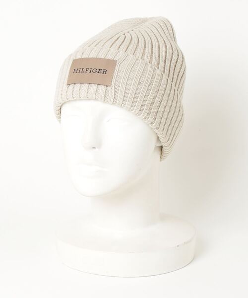 TOMMY HILFIGER(トミーヒルフィガー)の「モノタイプパッチコットンビーニー(ニットキャップ/ビーニー・メンズ・ネイビー/ベージュ・FREE)」の9枚目の写真