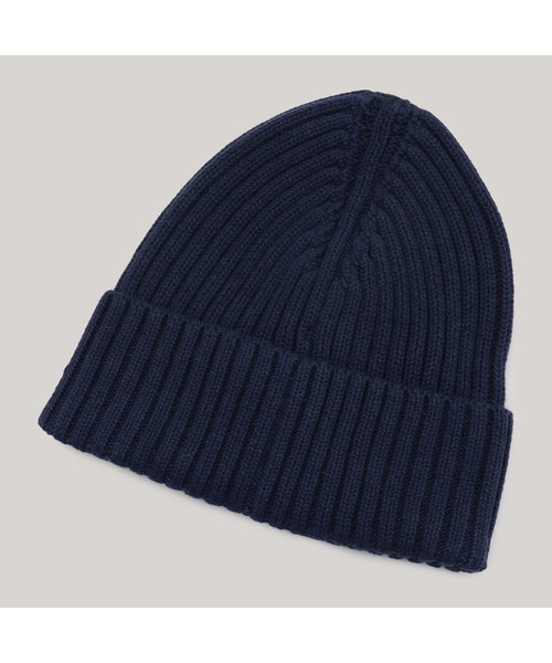 TOMMY HILFIGER(トミーヒルフィガー)の「モノタイプパッチコットンビーニー(ニットキャップ/ビーニー・メンズ・ネイビー/ベージュ・FREE)」の3枚目の写真