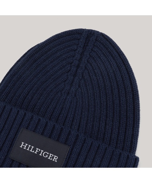 TOMMY HILFIGER(トミーヒルフィガー)の「モノタイプパッチコットンビーニー(ニットキャップ/ビーニー・メンズ・ネイビー/ベージュ・FREE)」の4枚目の写真