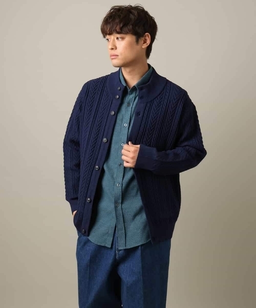 a.v.v（アーヴェヴェ）の「【人気No1シャツ】エッフェル塔刺繍 起毛ストレッチシャツ（シャツ/ブラウス・メンズ・ダークインディゴブルー/ブラウン/グリーン・44/46/48/50/52）」の5枚目の写真