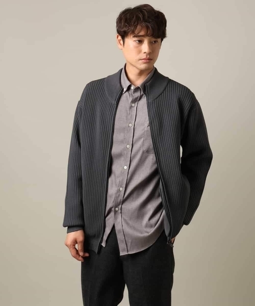 a.v.v（アーヴェヴェ）の「【人気No1シャツ】エッフェル塔刺繍 起毛ストレッチシャツ（シャツ/ブラウス・メンズ・ダークインディゴブルー/ブラウン/グリーン・44/46/48/50/52）」の6枚目の写真