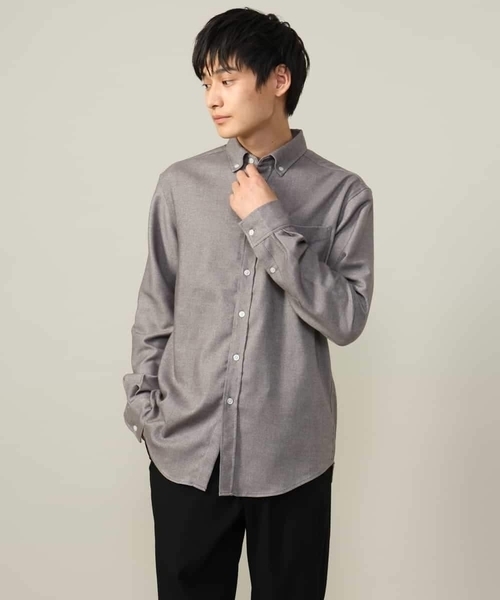 a.v.v（アーヴェヴェ）の「【人気No1シャツ】エッフェル塔刺繍 起毛ストレッチシャツ（シャツ/ブラウス・メンズ・ダークインディゴブルー/ブラウン/グリーン・44/46/48/50/52）」の12枚目の写真