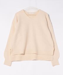 NICOLE white | Ｖネックニットプルオーバー(ニット/セーター)