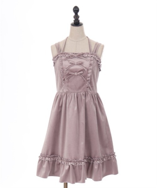 axes femme POETIQUE（アクシーズファムポエティック）の「ベロアキャミワンピース（ワンピース・レディース・グレー/ブラック/ワイン・MEDIUM）」の7枚目の写真