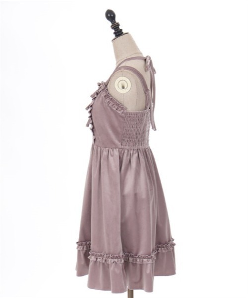 axes femme POETIQUE（アクシーズファムポエティック）の「ベロアキャミワンピース（ワンピース・レディース・グレー/ブラック/ワイン・MEDIUM）」の8枚目の写真