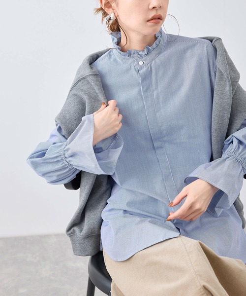 ROPE' PICNIC（ロペピクニック）の「無地・ストライプフリルシャツ