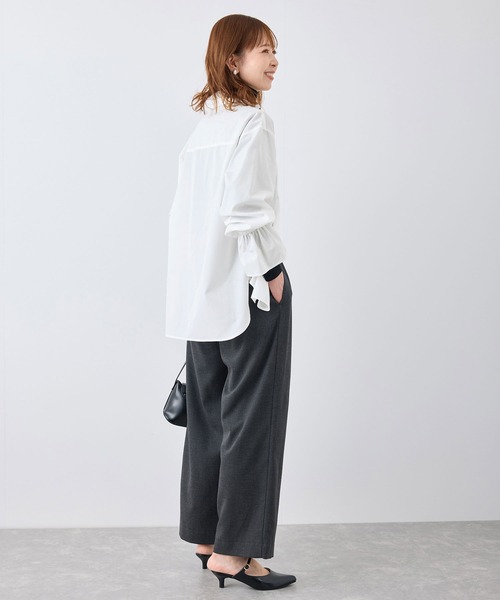 ROPE' PICNIC（ロペピクニック）の「無地・ストライプフリルシャツ（シャツ/ブラウス・レディース・サックスブルー/オフホワイト/ネイビー・38）」の5枚目の写真