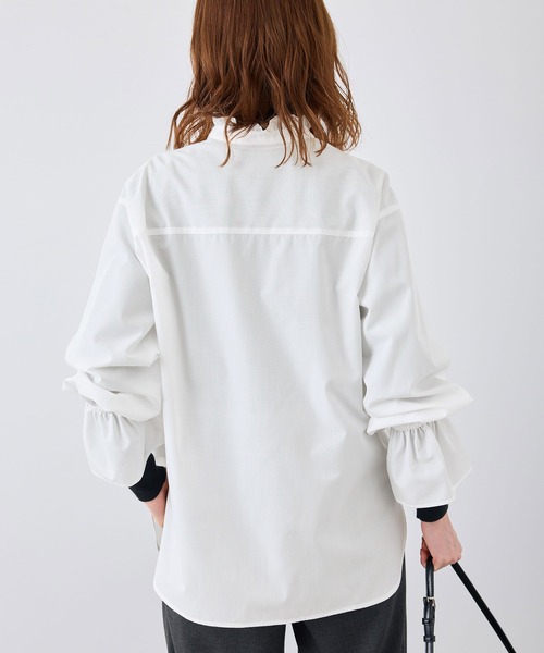 ROPE' PICNIC（ロペピクニック）の「無地・ストライプフリルシャツ（シャツ/ブラウス・レディース・サックスブルー/オフホワイト/ネイビー・38）」の9枚目の写真