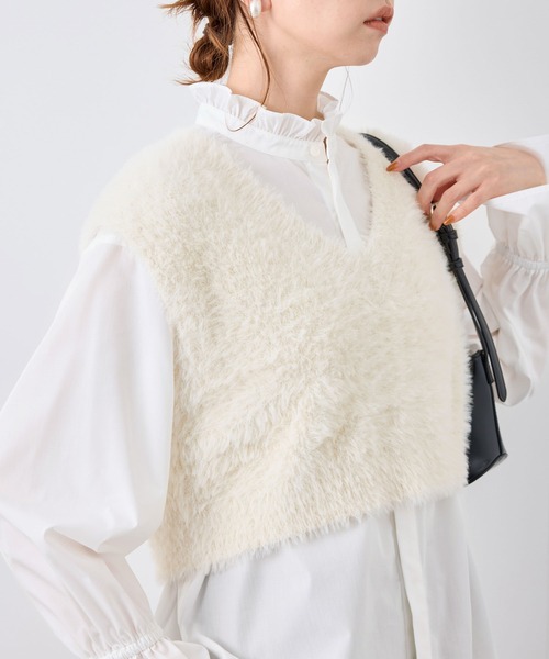 ROPE' PICNIC（ロペピクニック）の「無地・ストライプフリルシャツ（シャツ/ブラウス・レディース・サックスブルー/オフホワイト/ネイビー・38）」の12枚目の写真