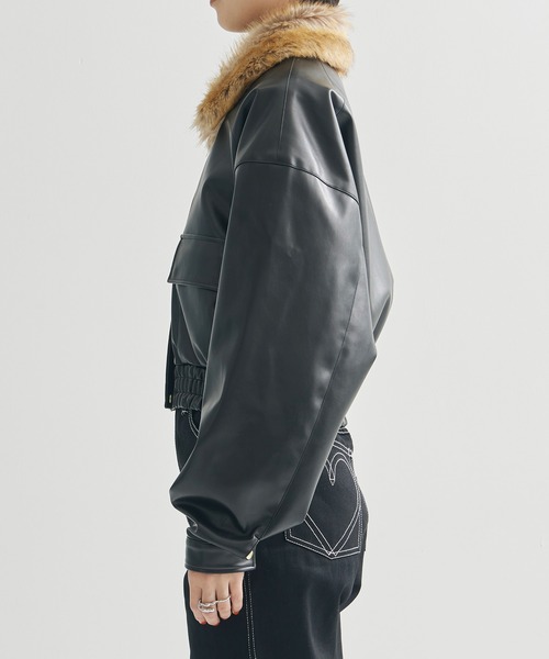 AKIKOAOKI/(アキコアオキ)】Jess 02/ブルゾン/フェイクレザー