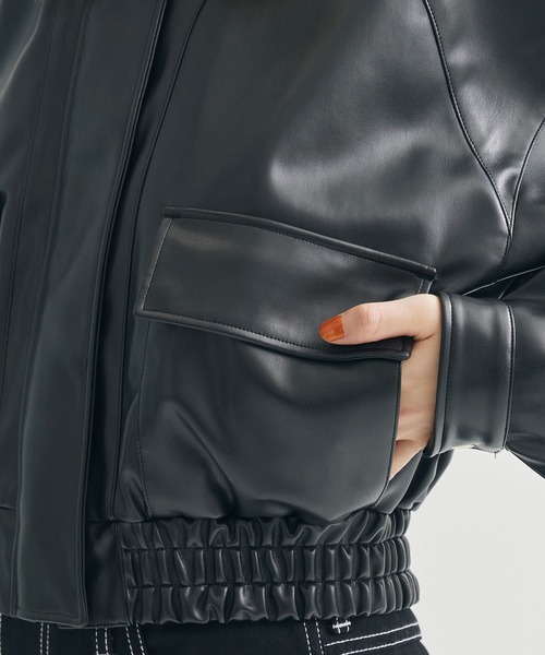 AKIKOAOKI/(アキコアオキ)】Jess 02/ブルゾン/フェイクレザー