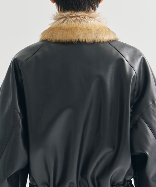 AKIKOAOKI/(アキコアオキ)】Jess 02/ブルゾン/フェイクレザー