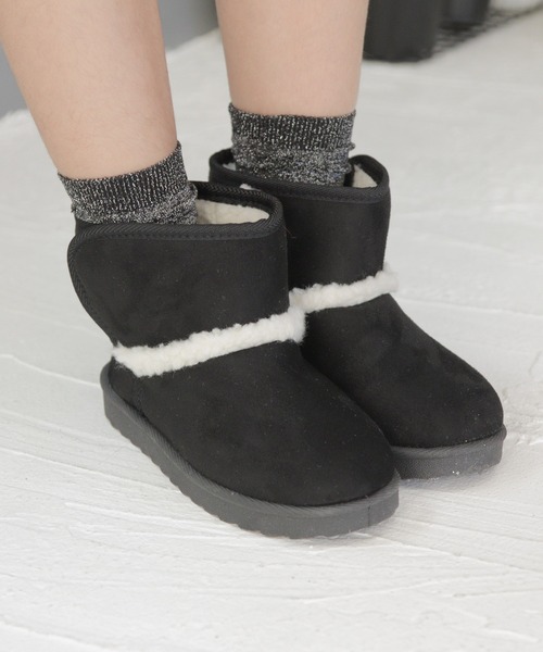 セール】ぬくぬくボアのムートンブーツ マジックテープ付き（ブーツ