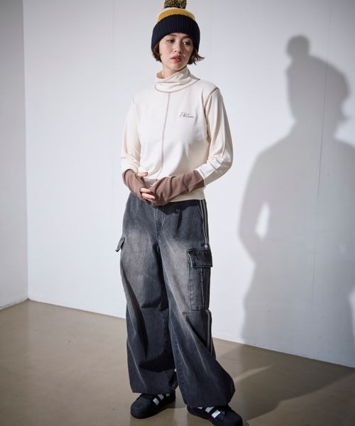 PBLIM（ページボーイリム）の「PBLIM/ハイネックハイショクプルオーバー（Tシャツ/カットソー・レディース・ベージュ/ブラック/チャコールグレー・FREE）」の7枚目の写真